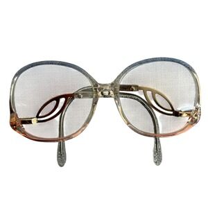 VTG BerDel Sferoflex Oversized Eyeglasses Large Frames Made in Italy Pink Blue